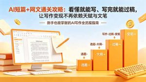 AI短篇+网文通关攻略-更新:看懂就能写、写完就能过稿,让写作变现不再依赖天赋与文笔-优创圈