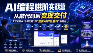 AI编程进阶实战营,从敲代码到变现交付,,真正实现从“会写代码”到“售卖AI产品盈利”的跨越-优创圈