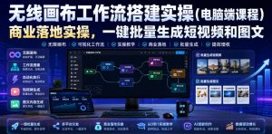 无线画布工作流搭建实操(电脑端课程),商业落地实操,一键批量生成短视频和图文-优创圈