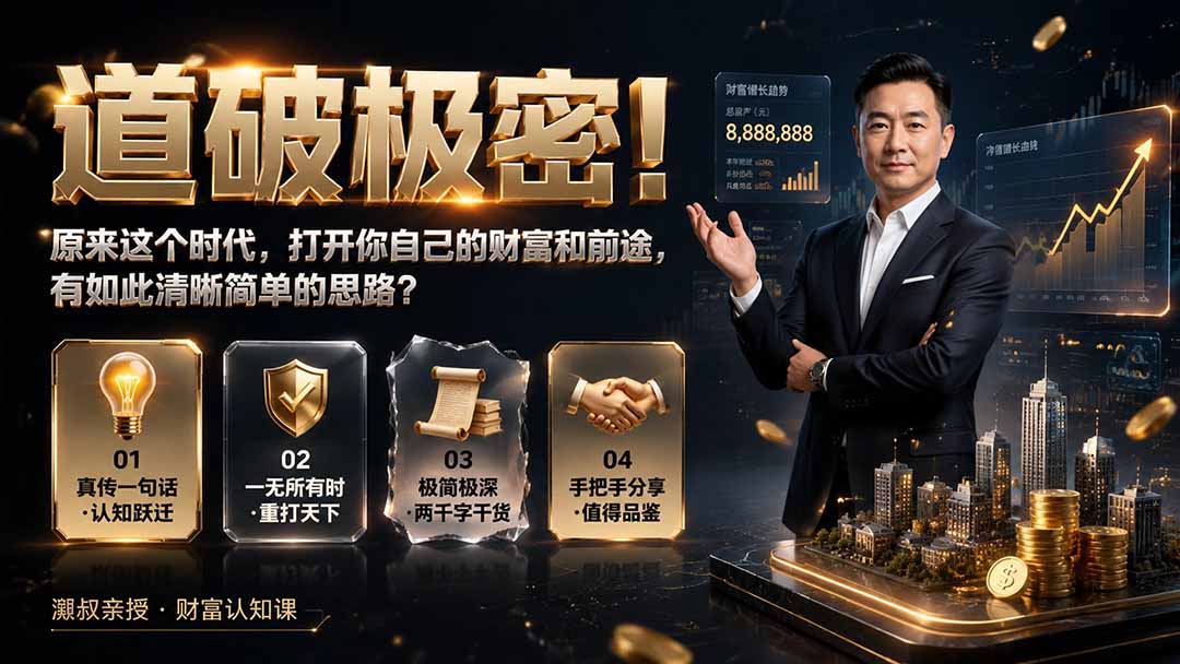 付费文章:道破极密!原来这个时代,打开你自己的财富和前途,有如此清晰简单的思路?