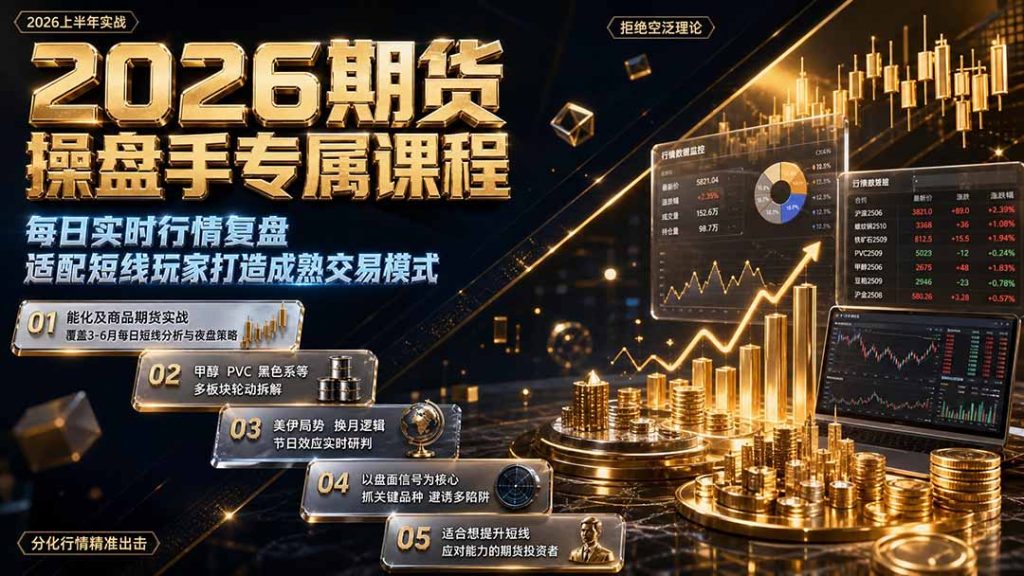 2026期货操盘手专属课程-更新8月,每日实时行情复盘,适配短线玩家打造成熟交易模式-优创圈