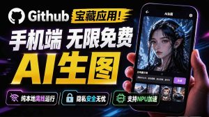 Github宝藏应用！手机端无限免费AI 生图，纯本地离线运行，支持NPU加速 斩获3.1k stars，local-dream-优创圈