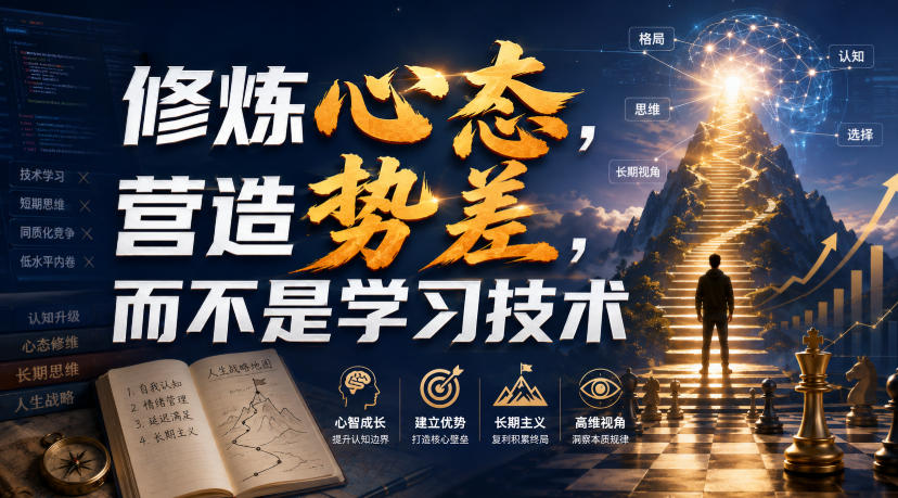 付费文章:修炼心态,营造势差,而不是学习技术-优创圈