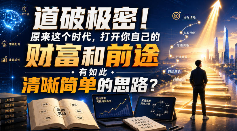公众号灏泽异谈付费文:道破极密!原来这个时代,打开你自己的财富和前途,有如此清晰简单的思路?!-优创圈