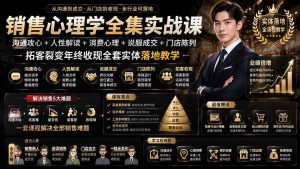 销售心理学全集实战课|沟通攻心+人性解读+消费心理+说服成交+门店陈列,拓客裂变年终收现全套实体落地教学-优创圈