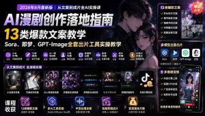 AI漫剧创作落地指南|13类爆款文案教学,Sora、即梦、GPT-Image全套出片工具实操教学-优创圈