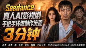 3分钟真人AI影视剧怎么做?SD 2.0手把手完整制作流程|Higgsfield 14天SD 2.0/2.5无限生成-优创圈