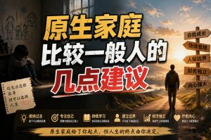 付费文章:给原生家庭比较一般人的几点建议-优创圈