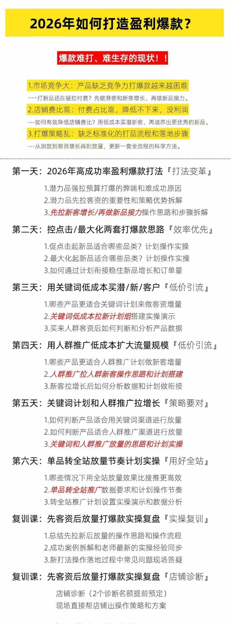 淘宝高阶运营私家课(更新26年4月18):选品、爆款、全店动销,三模块构建盈利闭环,月入破5万