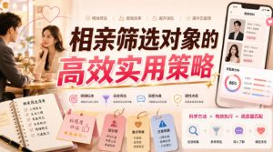 付费文章:相亲筛选对象的高效实用策略-优创圈