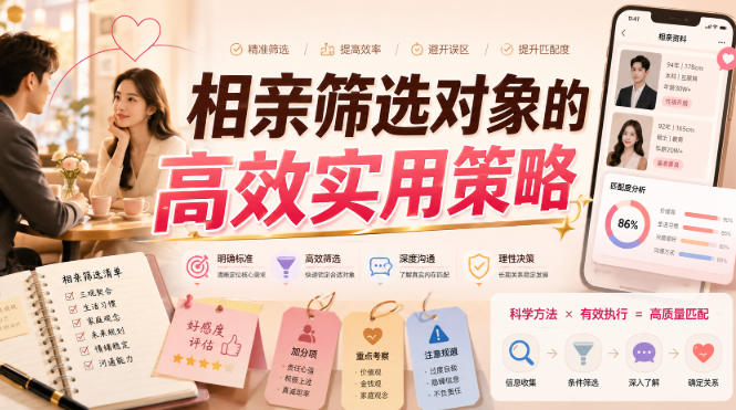 付费文章:相亲筛选对象的高效实用策略-优创圈