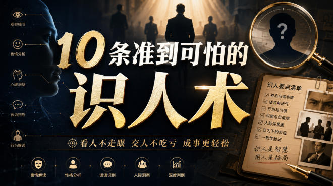 付费文章:10条准到可怕的识人术-优创圈