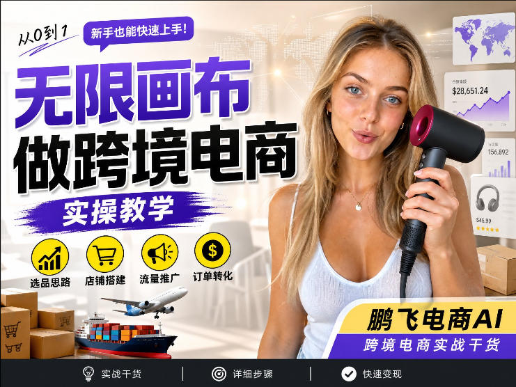 【跨境电商必备】AI无线画布制作商品宣传视频,四步搞定,无线画布工作流,操作简单好上手-优创圈