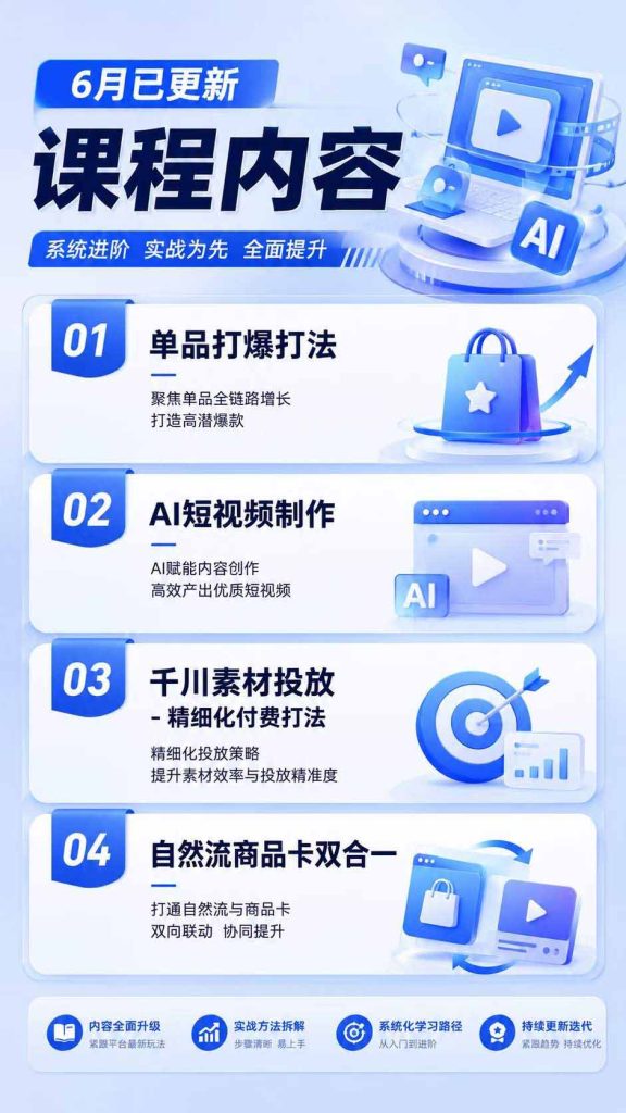 2026抖店运营新课|8月更新|不动销起店+商品卡爆发|达人玩法+店群批量复制|轻松玩转抖音小店全域流量-优创圈