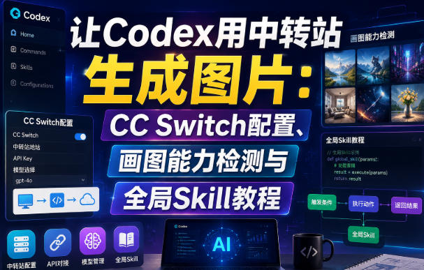 让Codex用中转站生成图片:CC Switch配置、画图能力检测与全局Skill教程-优创圈