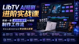 LibTV AI短剧进阶实战课,搭建一套成熟标准化AI短剧制作工作流,带你从素材创作走向专业镜头叙事-优创圈