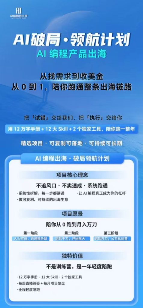 AI编程领航计划｜海外独立站实战｜多Agent一键建站｜站点开发测试｜冷启动引流｜数据复盘｜出海变现完整教程-优创圈