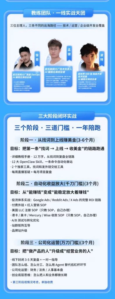 AI编程领航计划｜海外独立站实战｜多Agent一键建站｜站点开发测试｜冷启动引流｜数据复盘｜出海变现完整教程-优创圈