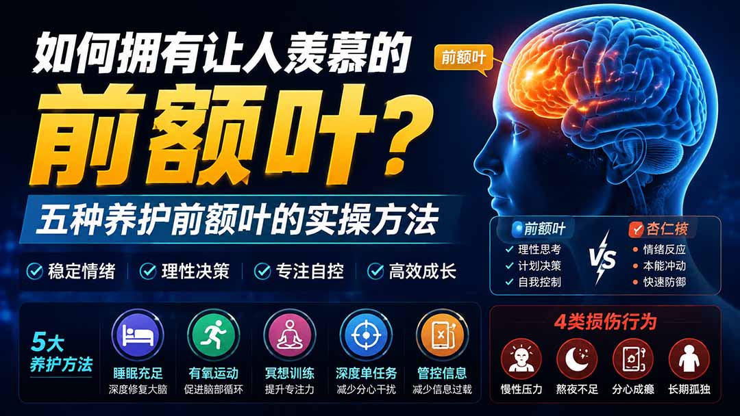 付费文章:如何拥有让人羡慕的前额叶?五种养护前额叶的实操方法