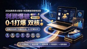 2026拼多多AI智创+利润爆破双核特训营-更新:拆解2026年7月最新玩法,0-1打爆SOP-优创圈