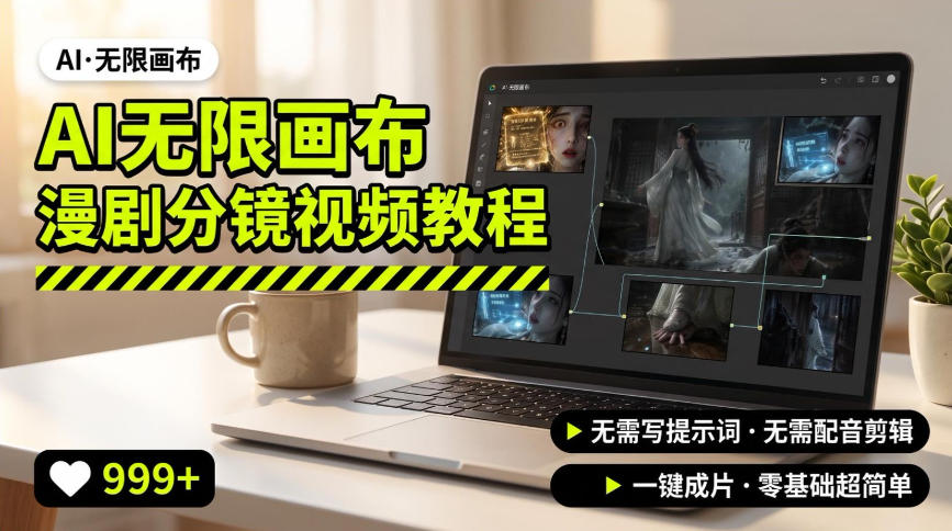 AI无限画布制作爆款漫剧分镜视频搭建教程,无需写脚本,无需制作音频,一键制作超简单-优创圈