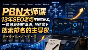 PBN大师课13年SEO老炮压箱底技术，一套可复制的系统，帮你拿下搜索排名的主导权【原创双语字幕】-优创圈