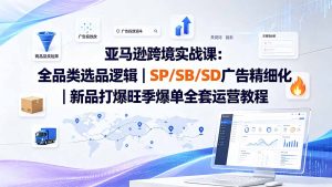 亚马逊跨境实战课-更新:全品类选品逻辑|SP/SB/SD广告精细化|新品打爆旺季爆单全套运营教程-优创圈
