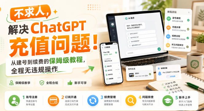 不求人，解决ChatGPT充值问题！从建号到续费的保姆级教程，全程无违规操作-优创圈