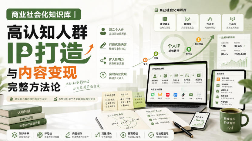 商业社会化知识库|高认知人群IP打造与内容变现完整方法论【文档】-优创圈