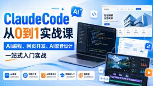 ClaudeCode从0到1实战课,AI编程、网页开发、AI影音设计一站式入门实战-优创圈