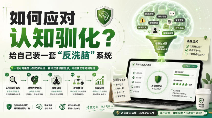 付费文章:如何应对认知驯化?给自己装一套“反洗脑”系统-优创圈