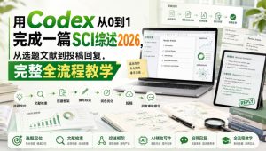用Codex从0到1完成一篇SCI综述2026,从选题文献到投稿回复,完整全流程教学-优创圈