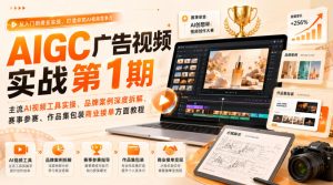 AIGC广告视频实战第1期,主流AI视频工具实操、品牌案例深度拆解、赛事参赛、作品集包装商业接单方面教程-优创圈