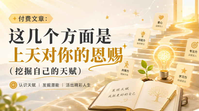 付费文章:这几个方面是上天对你的恩赐(挖掘自己的天赋)-优创圈