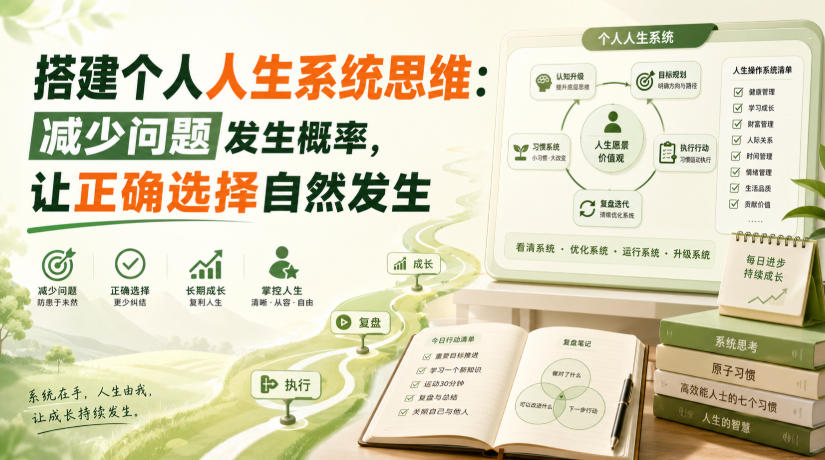 付费文章:搭建个人人生系统思维:减少问题发生概率,让正确选择自然发生-优创圈