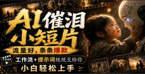 AI催泪小短片,流量好,条条爆款,工作流+提示词统统交给你,小白轻松上手-优创圈