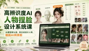 高辨识度AI人物捏脸设计系统课,从模型默认脸,到主动设计人物,摆脱AI同质脸-优创圈