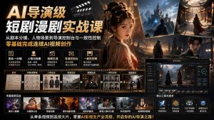 AI导演级短剧漫剧实战课:从剧本分镜、人物场景到导演控制台与一致性控制,零基础完成连续AI视频创作 (更新)-优创圈