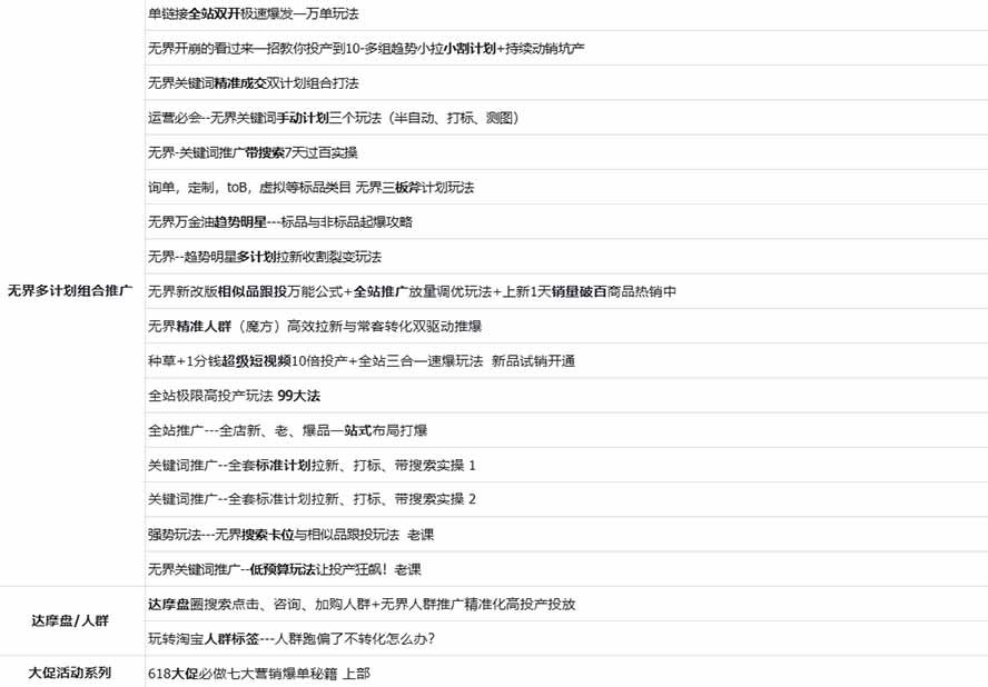 2026淘天开单秘籍PRO实战陪跑课程:全套落地运营玩法,一站式解决淘宝流量低、不出单难题(更新260823)-优创圈