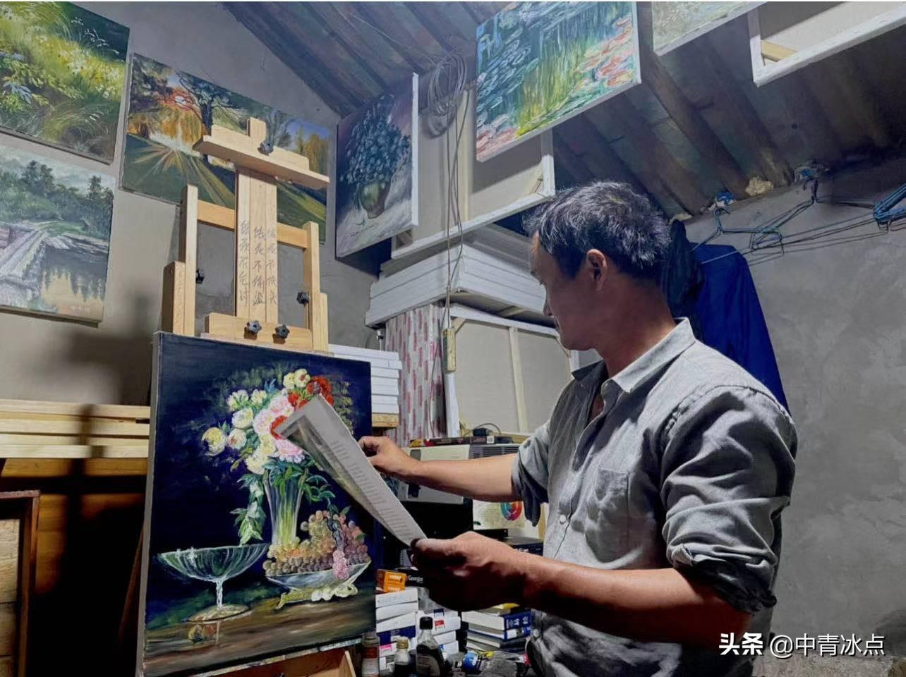 自己画的画怎么去赚钱-收废品男子画油画走红网络，一幅赚200元养活4个儿子，“画画是爱好更是为了钱”-优创圈